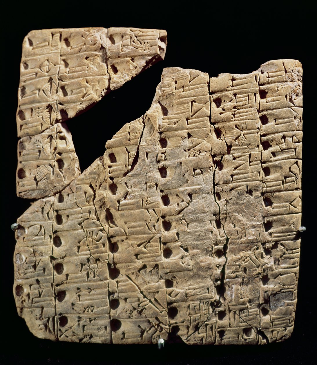 Tablet met spijkerschrift, uit Uruk, c.3200 v.Chr. door Mesopotamian