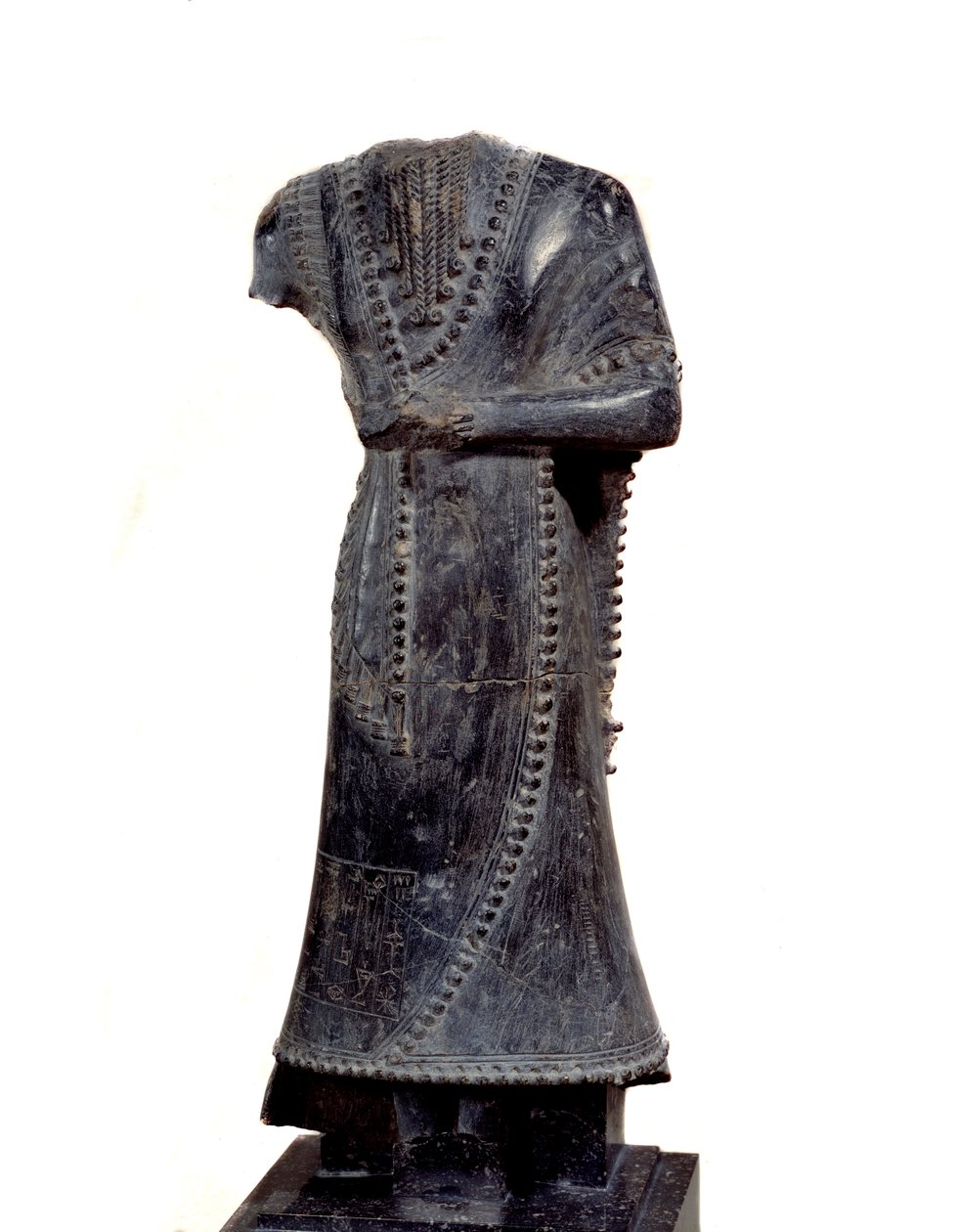 Mesopotamië: acefale beeldje in speksteen van Idi-Ilum, gouverneur van Mari, opgedragen aan de godin Ishtar door Mesopotamian