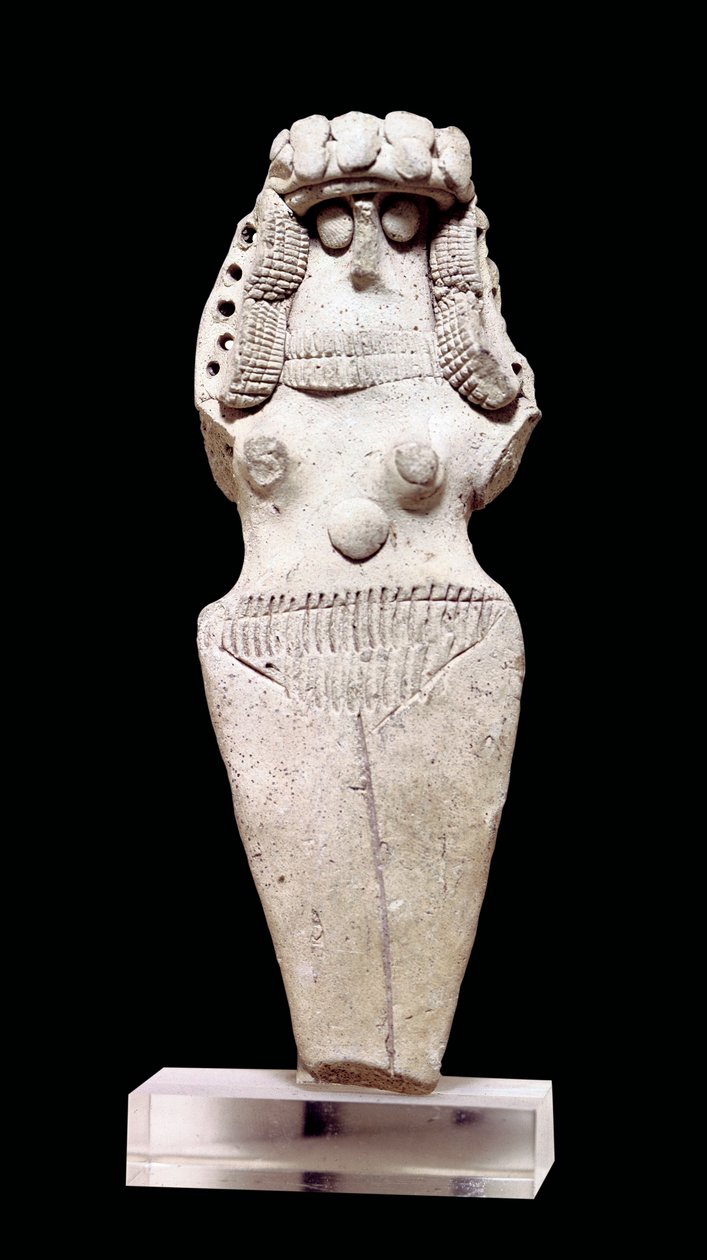 Mesopotamische kunst: Naakte vrouw. Terracotta, 2e millennium v.Chr. (ongeveer 2000 v.Chr.). Uit Tell Asmar (Esnunna in Mesopotamië). Parijs, Louvre Museum door Mesopotamian