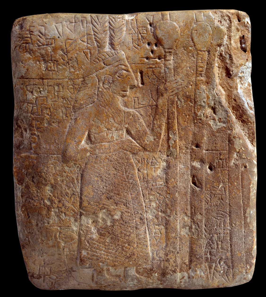 Mesopotamië. Sumerische kunst: figuur met veren (circa 2700 v.Chr.) door Mesopotamian Mesopotamian