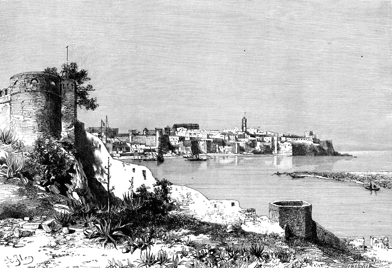 Rabat en de monding van de Bu-Regrag rivier, Marokko door Meunier