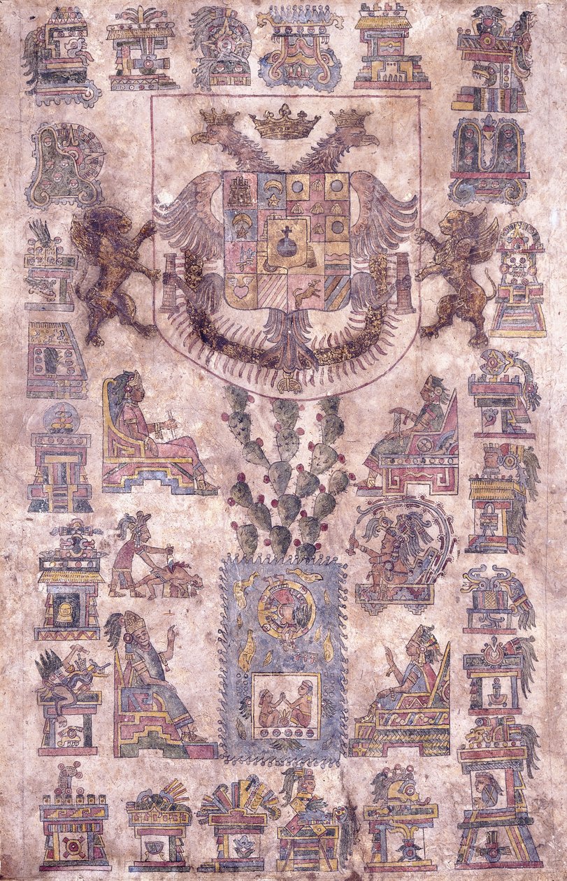 Een verlicht document uit Mexico, met het wapen van onderkoning Sotomayor, c.1645 door Mexican School