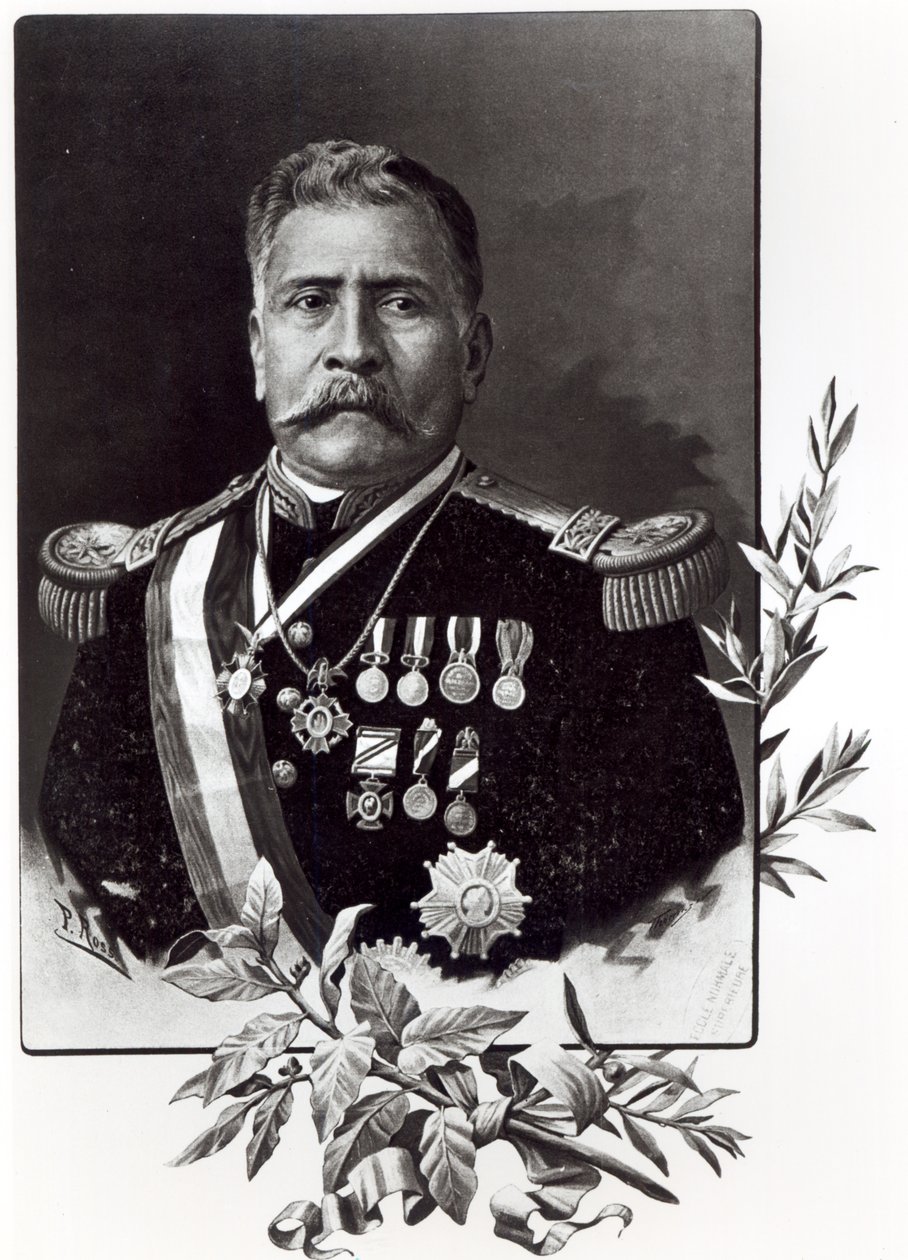 Portret van Porfirio Diaz (1830-1915) door Mexican School