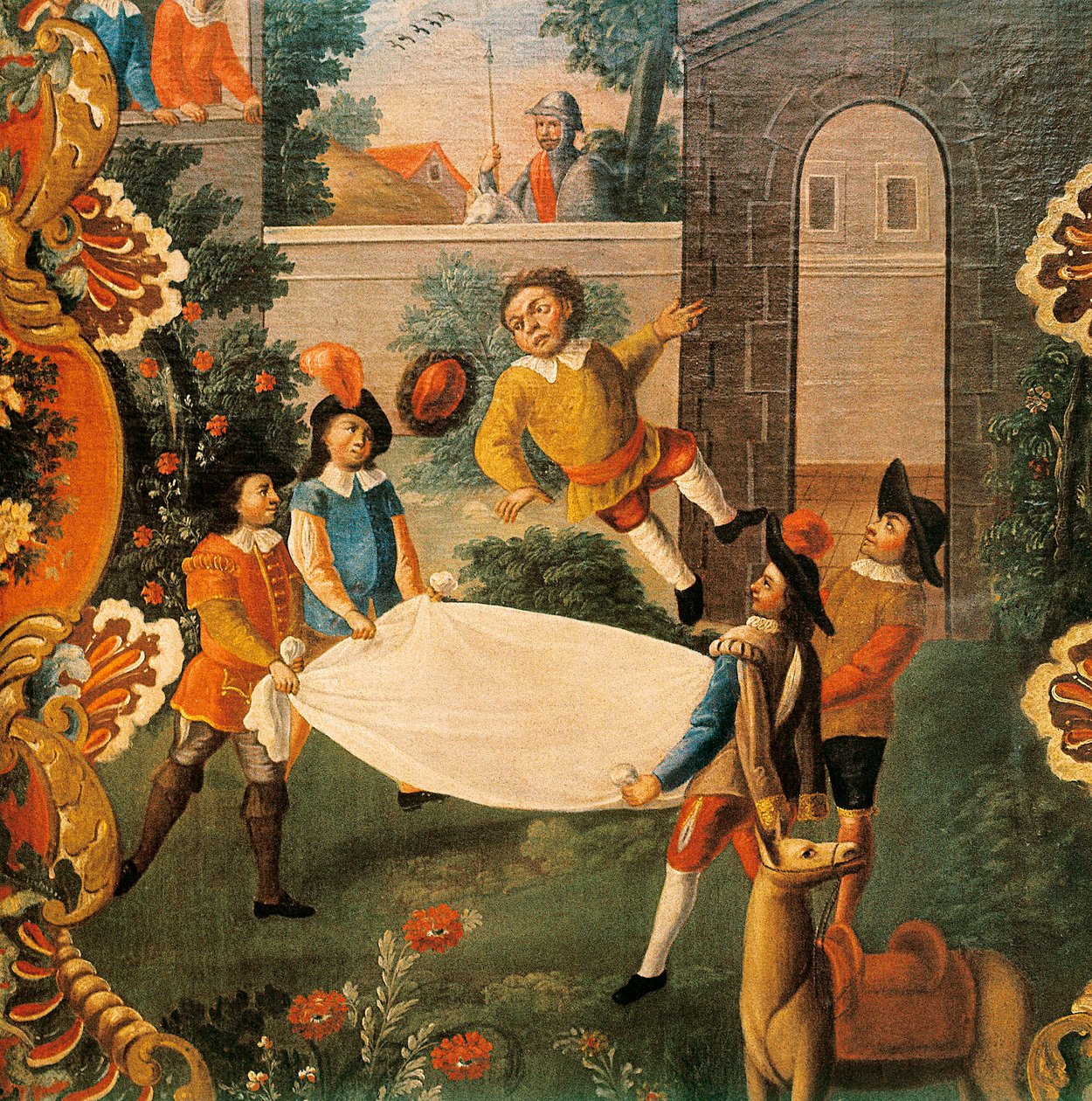 Scène uit Don Quichot van het Kanaal door Miguel de Cervantes (18e eeuw) door Mexican School