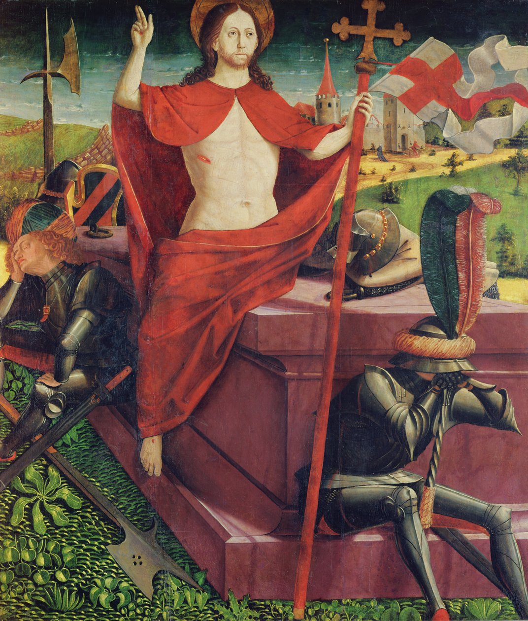 De Opstanding, van het Altaarstuk van St. Stefanus door Michael Pacher