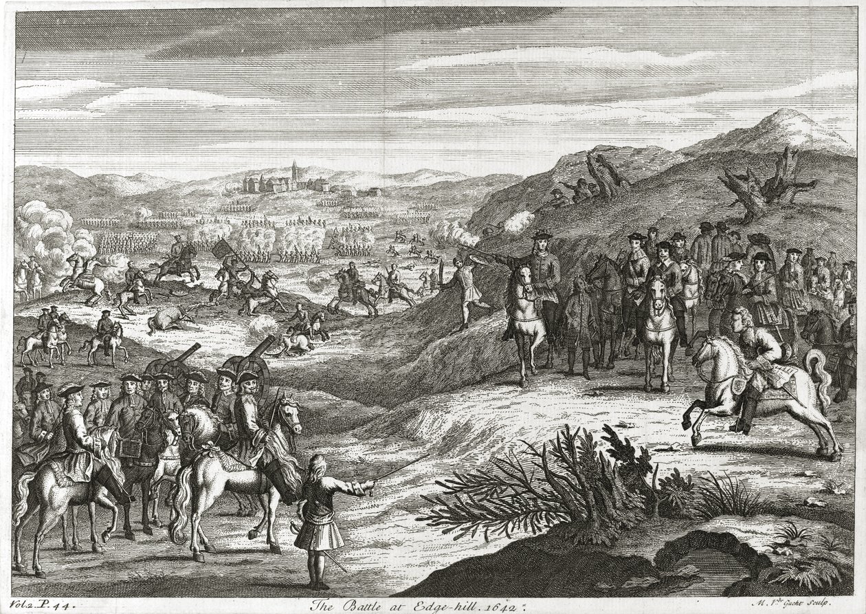 De Slag bij Edgehill in 1642 door Michael van der Gucht