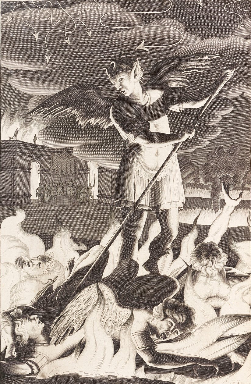 Illustratie voor John Miltons Paradise Lost, 1688 door Michael Burghers