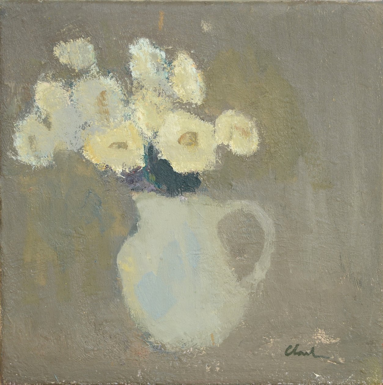 Witte bloemen, 2016 (olieverf op linnen) door Michael G. Clark