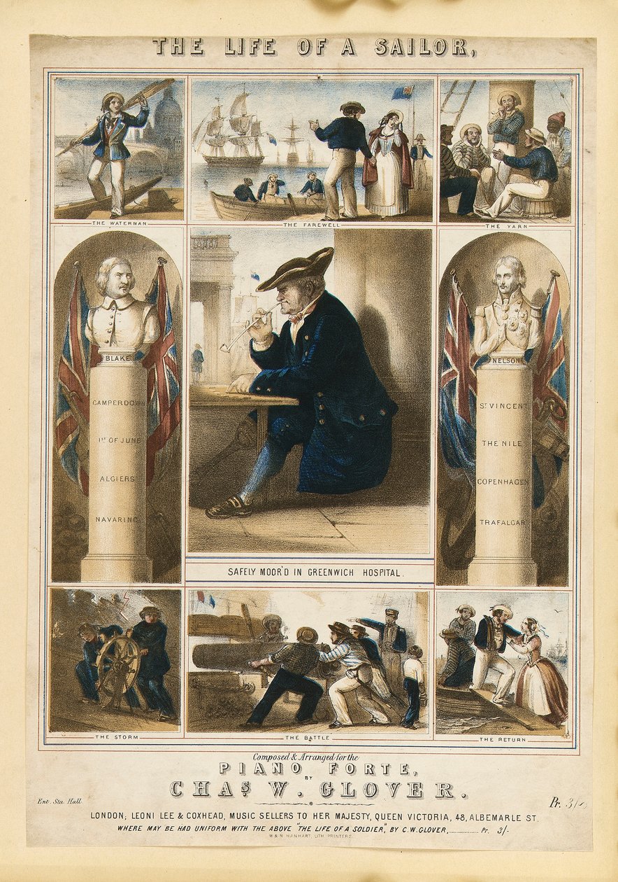 Het leven van een zeeman, c.1860 door Michael Hanhart
