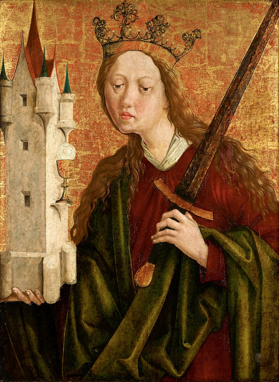 Heilige Barbara door Michael Pacher (Werkstatt)