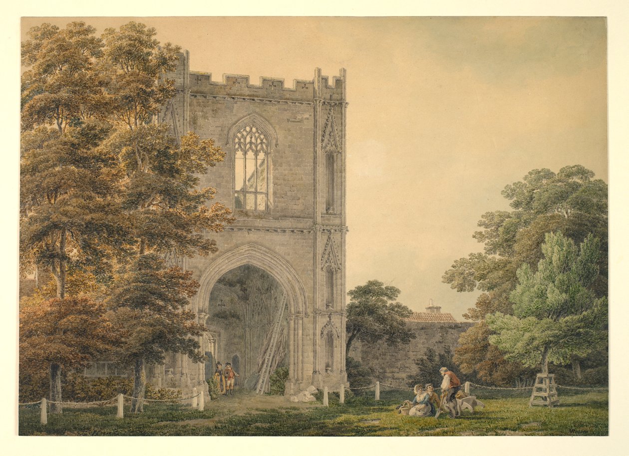 Verwoeste poort bij de abdij, Bury St Edmunds, 1788-1801 door Michael Rooker