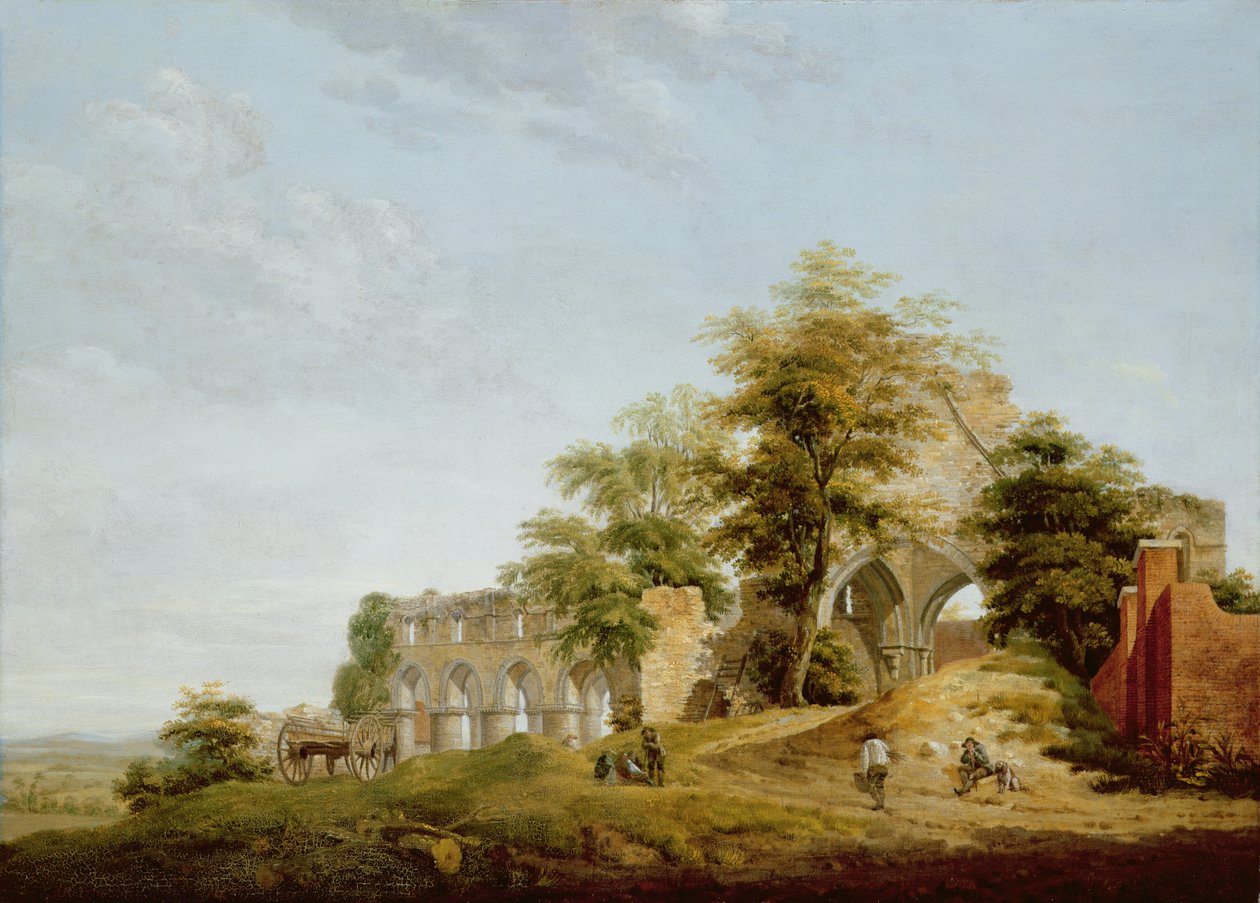 Ruïnes van Buildwas Abbey, 1770 door Michael Rooker