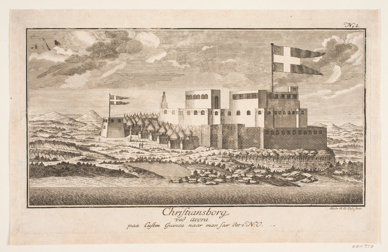 Christiansborg aan de Guineese kust, gezien vanuit het noordoosten door Michael Rössler