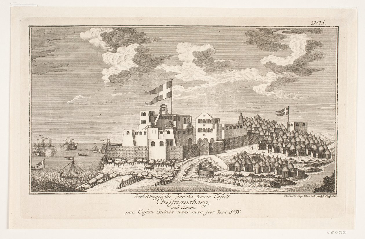 Christiansborg aan de Guinese kust, gezien vanuit het zuidwesten door Michael Rössler
