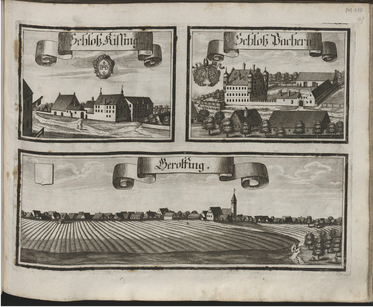 Duits: Historico-Topographica Descriptio. Dat is: Beschrijving, deß Churfürsten- und Hertzogthums Ober- und Nidern Bayrn : Welches In vier Theilter oder Renntämbter, Als Oberlandts München und Burgkhausen, Unterlandts aber in Landshuet und Straubing abgett door Michael Wening
