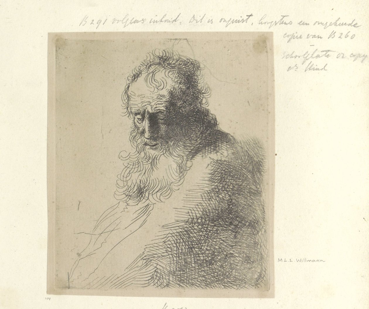Buste van een oude man met baard door Michael Willmann (attributed to)