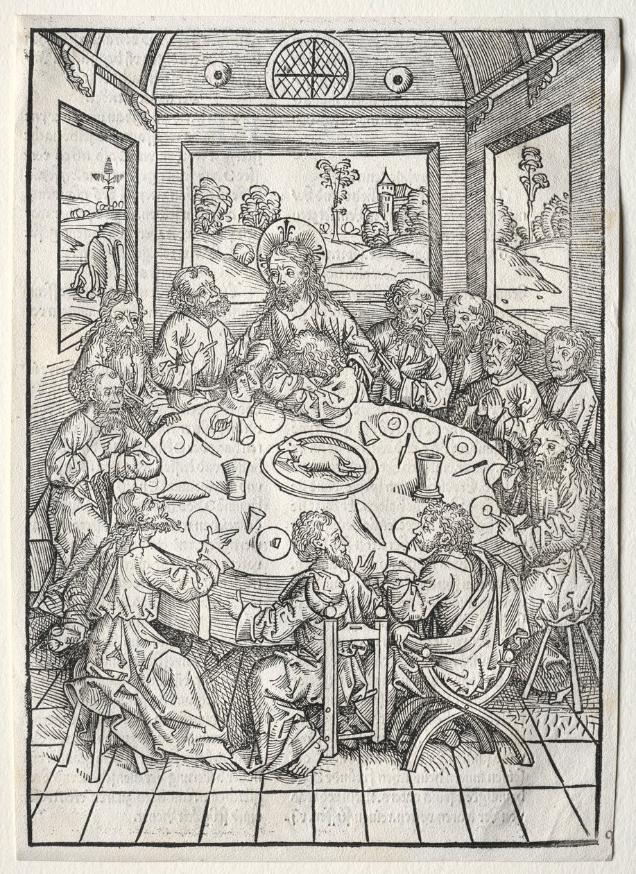 Der Schatzbehalter: Het Laatste Avondmaal, 1491 door Michael Wolgemut