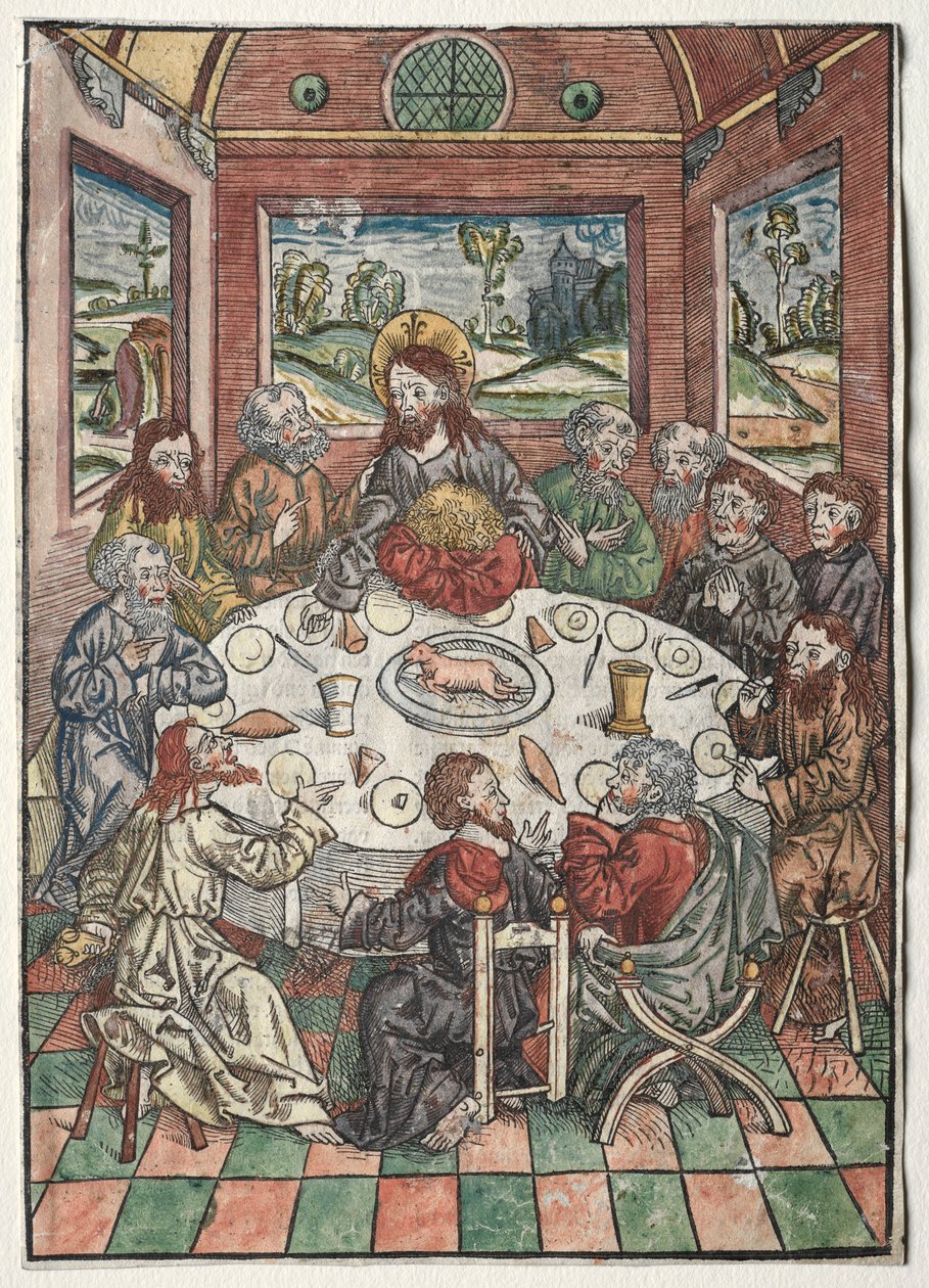 Der Schatzbehalter: Het Laatste Avondmaal, 1491 door Michael Wolgemut