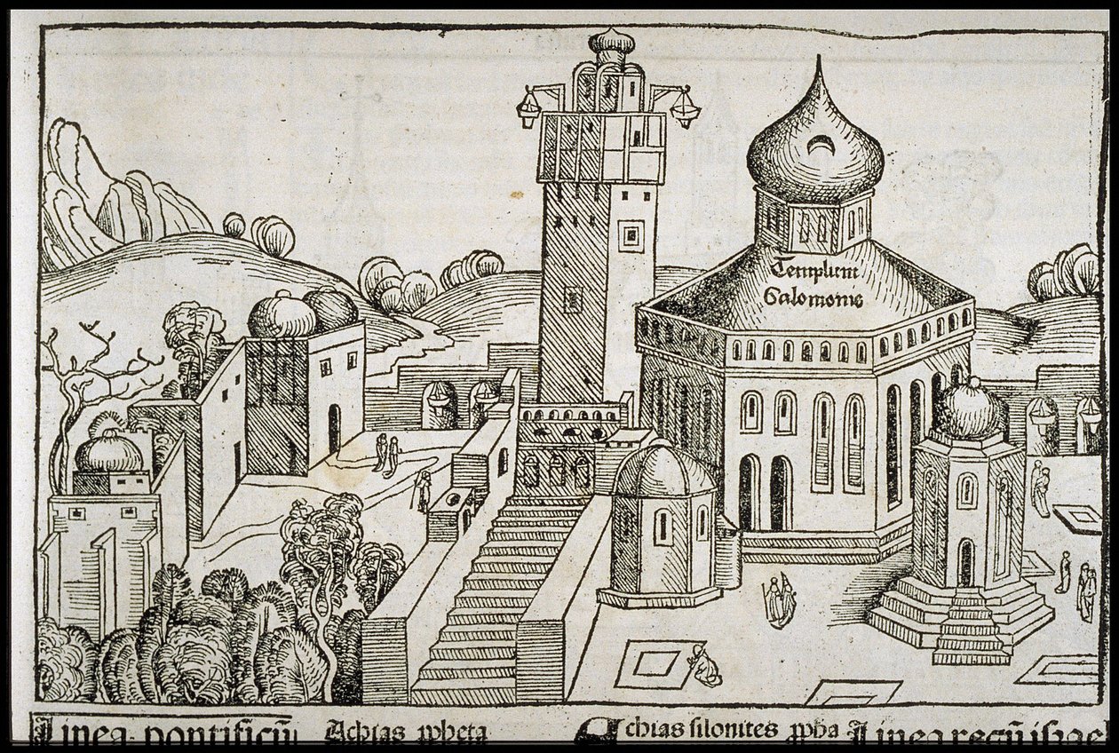 Templum Salomonie uit de Schedels Kroniek van de Wereld, ca. 1493 door Michael Wolgemut