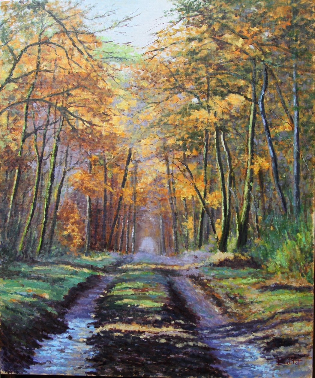 Herfstachtig licht (olieverfschilderij) door Michel Bultet