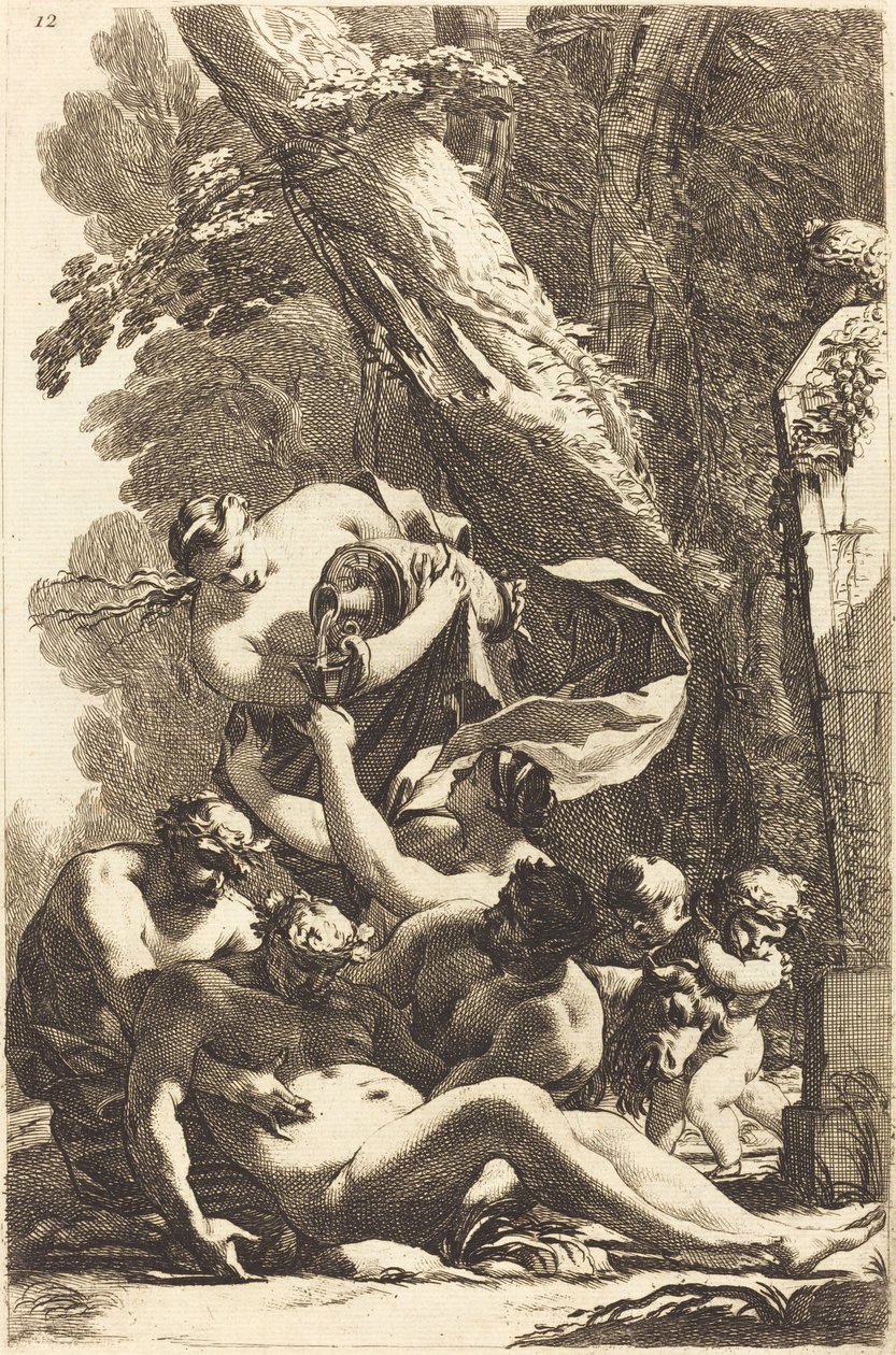 Dronken Silenus Ondersteund door Twee Faunen door Michel Dorigny