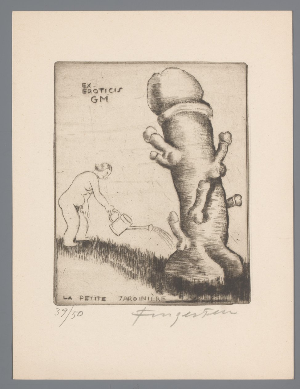Ex libris van Gianni Mantero door Michel Fingesten (signed by artist)