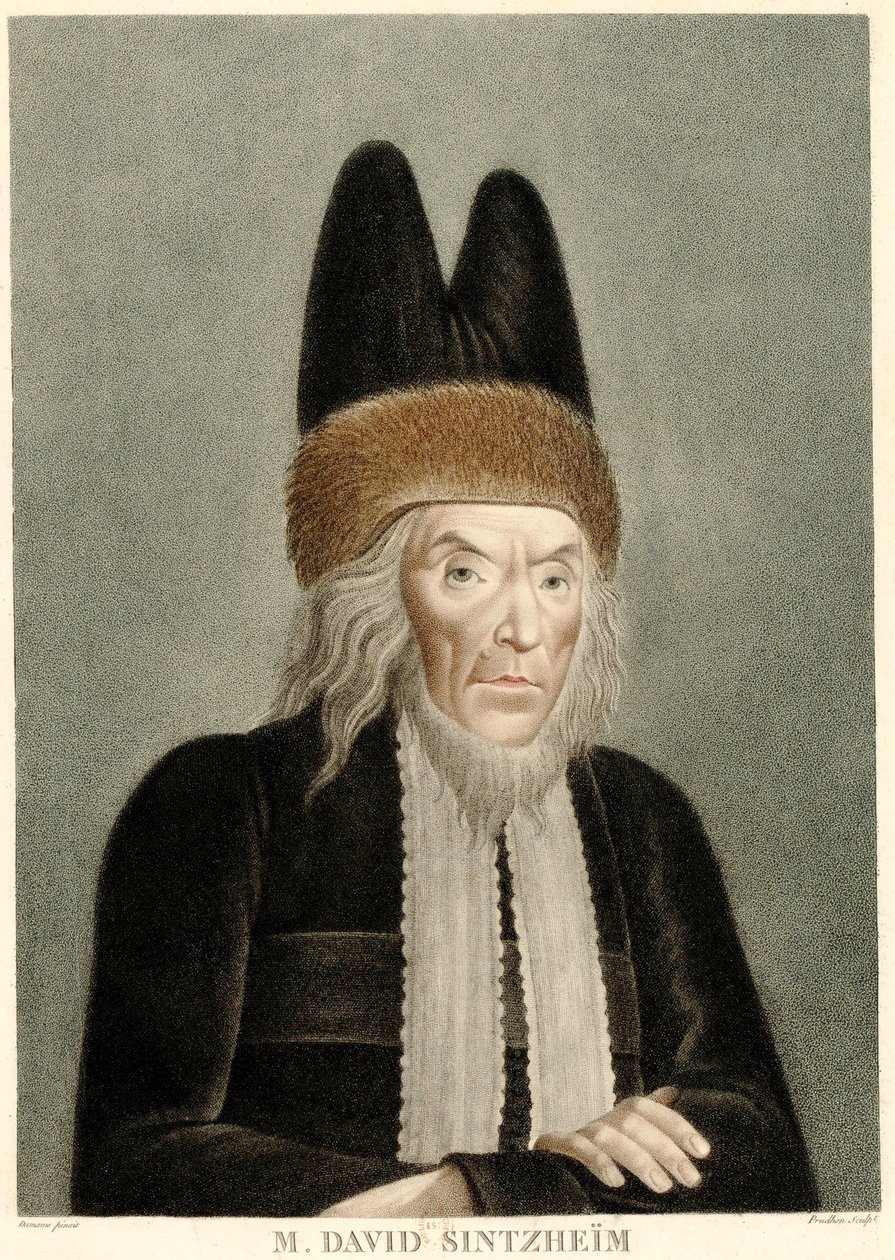 Portret van David Sintzheim, 1800s door Michel François Damame Demartrais