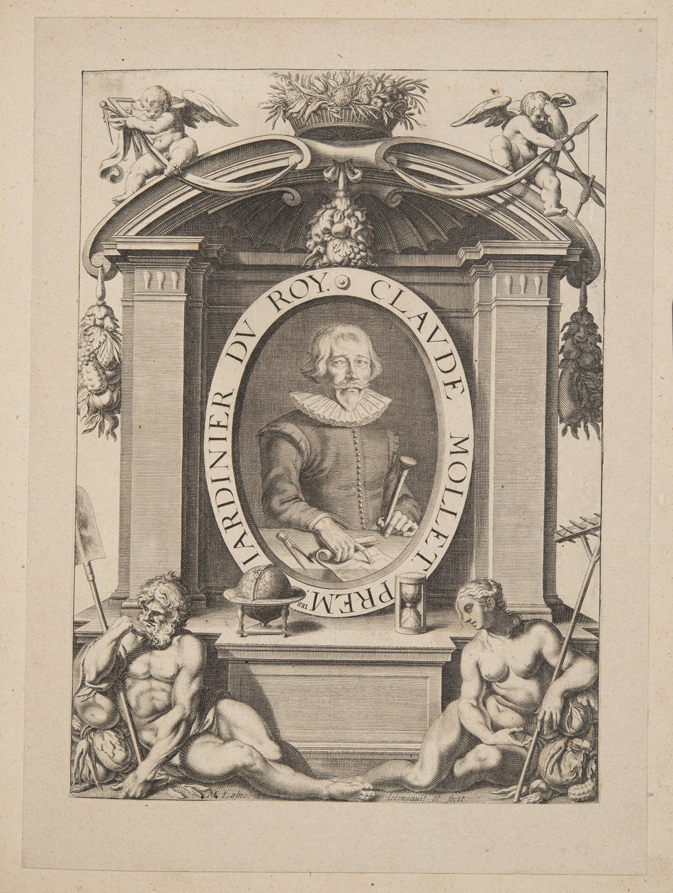 Claude Mollet, premier Jardinier du Roy, uit Theatre des Plans et Jardinages, uitgegeven 1652 door Michel Lasne