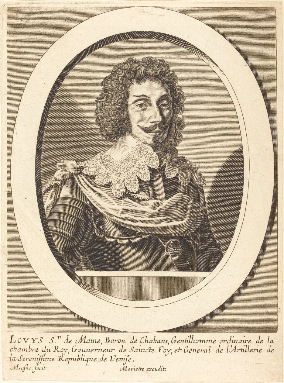 Lodewijk Heer van Maine door Michel Lasne after Pierre Jean Mariette