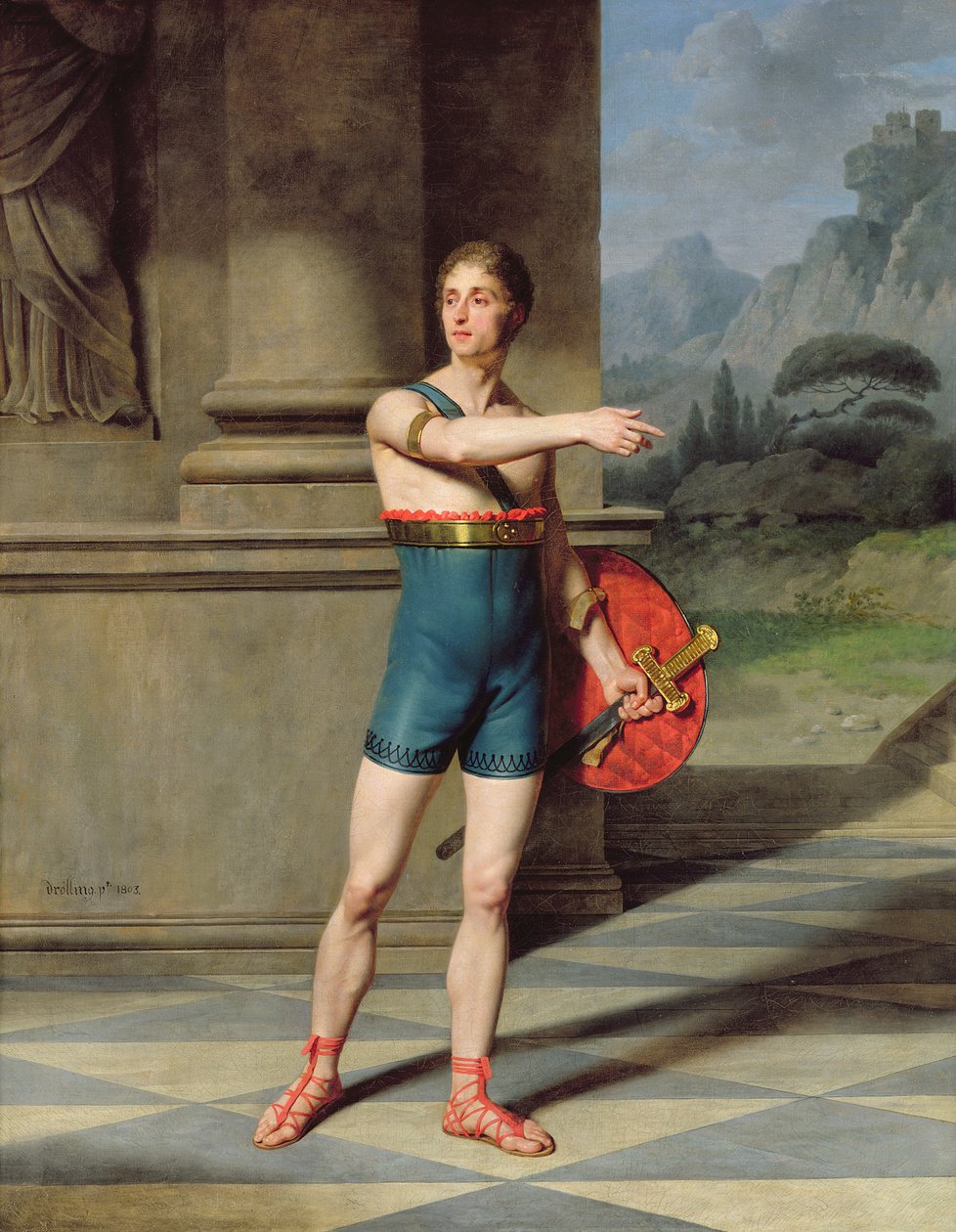 Portret van Nicolas Baptiste in de rol van Horace door Michel Martin Drolling
