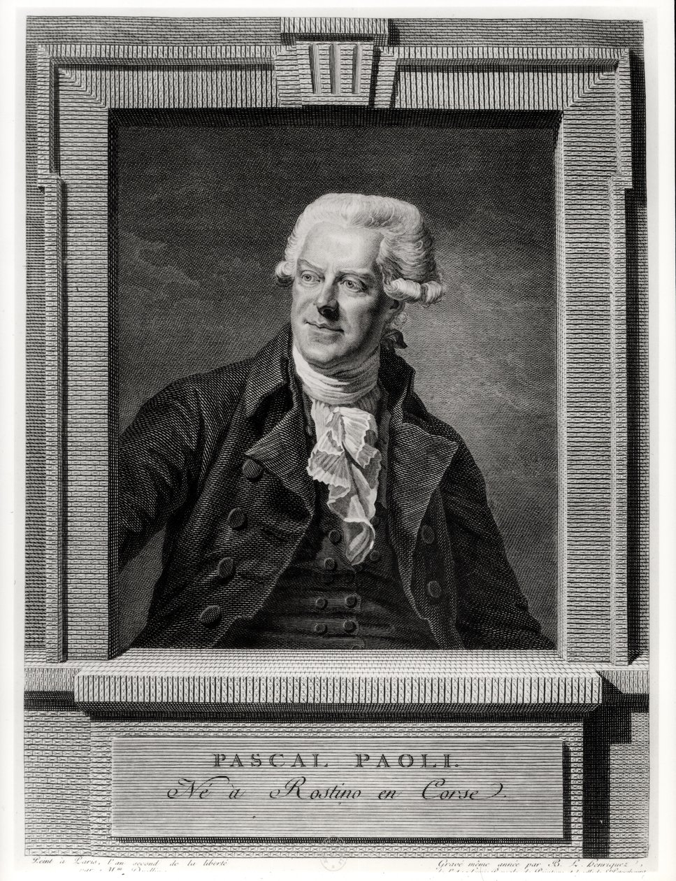 Portret van Pascal Paoli, gegraveerd door Benoit Louis Henriquez, 1793 door Michel Martin Drolling