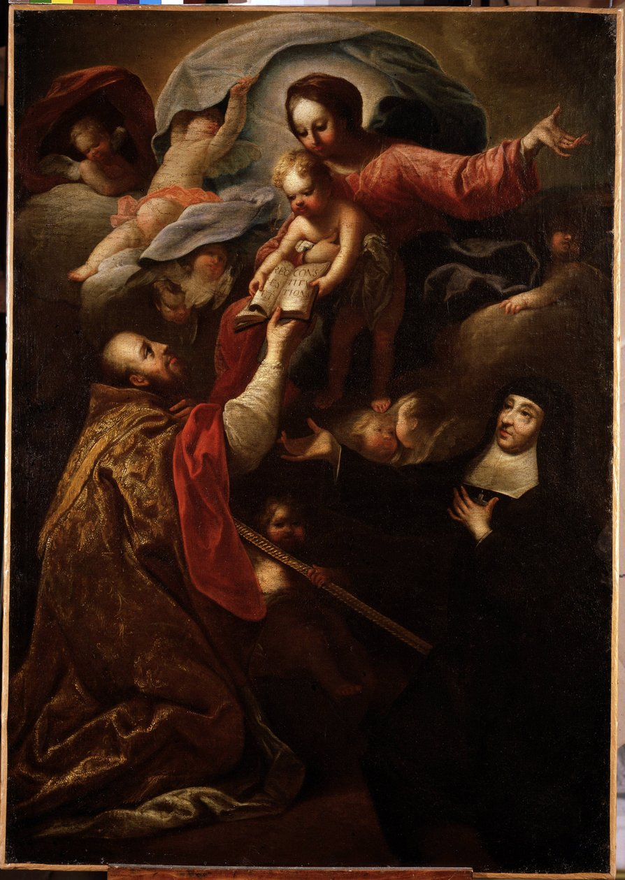 Maagd en Kind, Sint Francois de Salles en Sint Jeanne de Chantal door Michel Serre