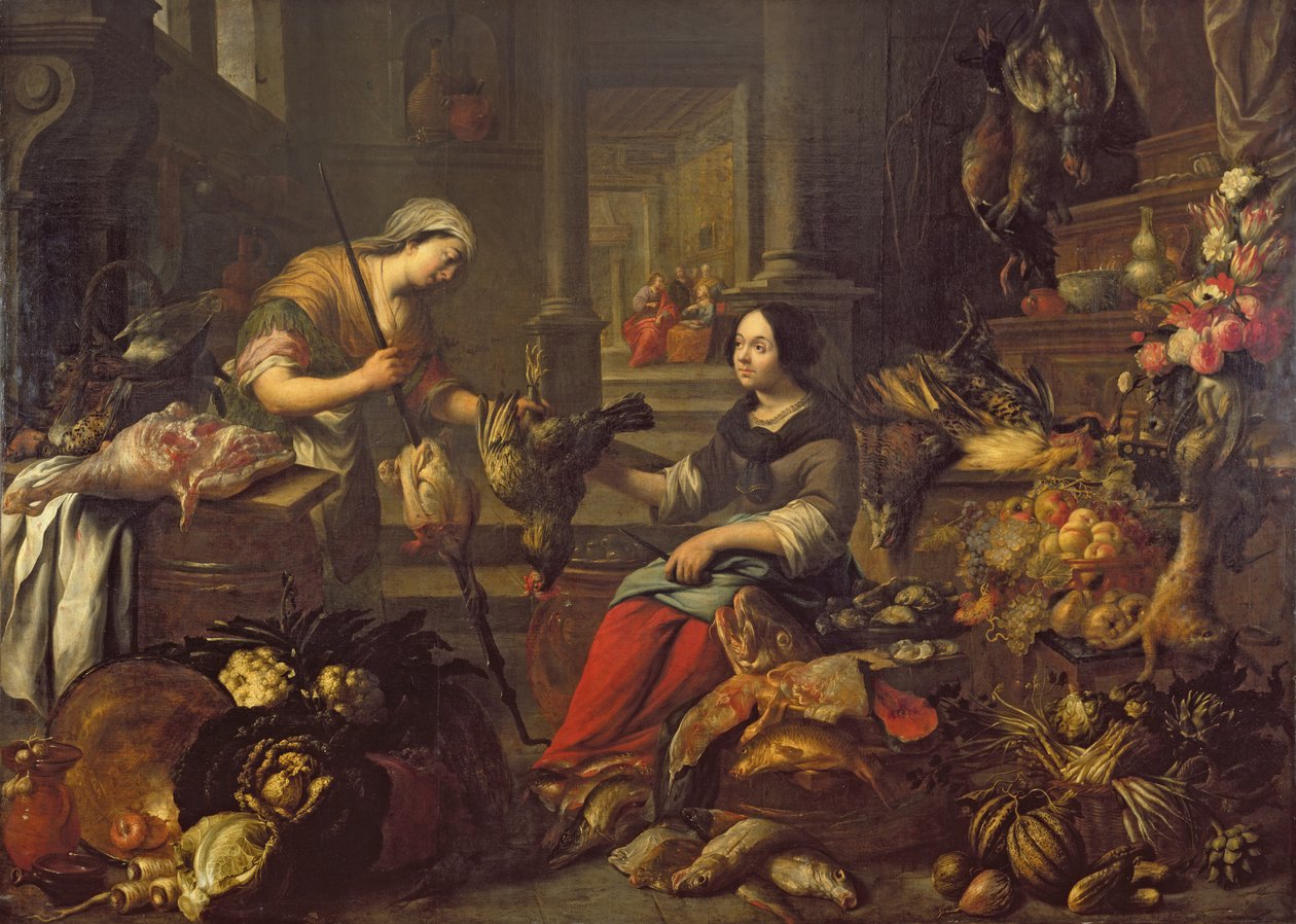 Jezus in het Huis van Martha en Maria door Michel de Bouillon