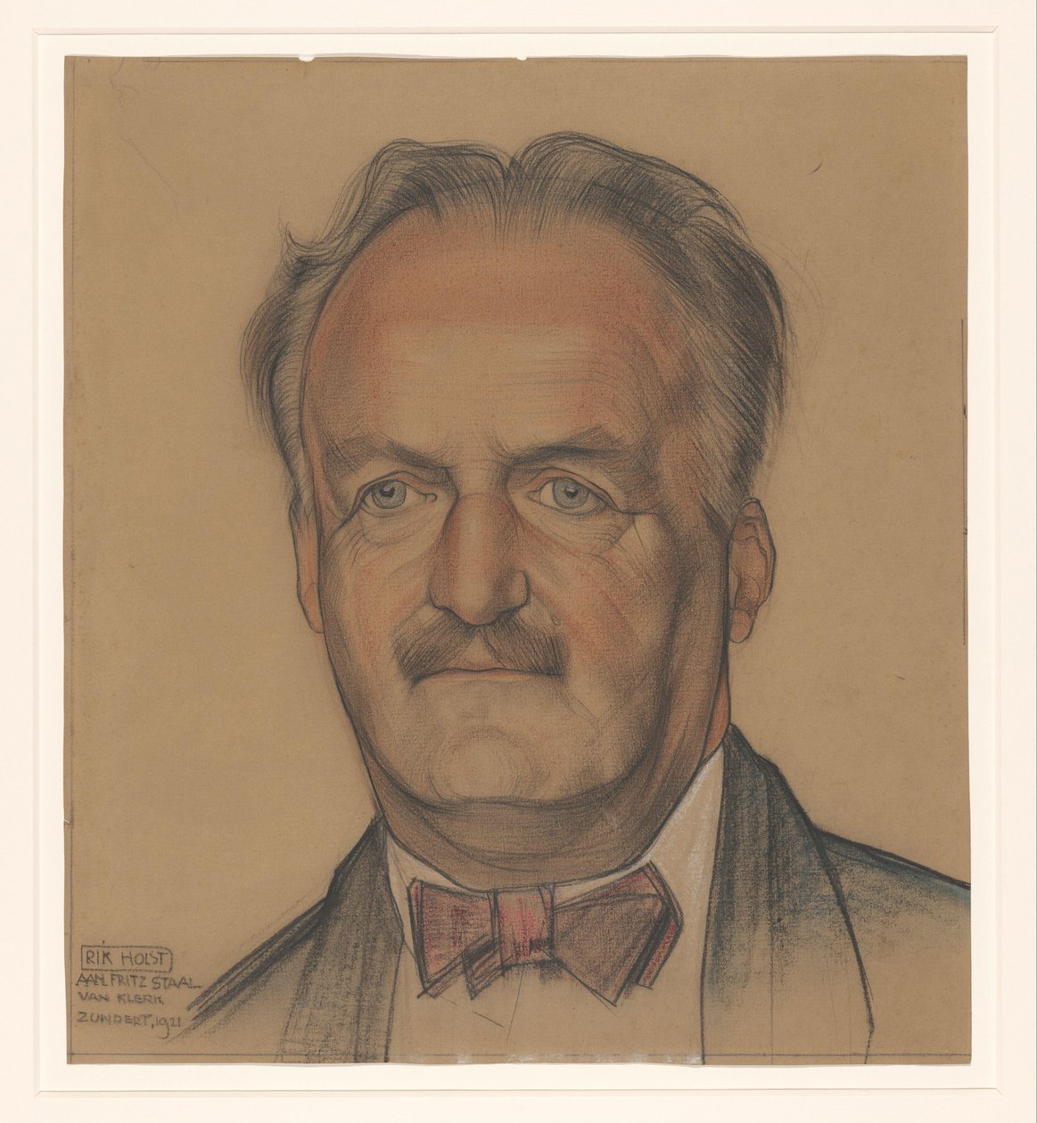Portret van Richard Nicolaüs Roland Holst door Michel de Klerk