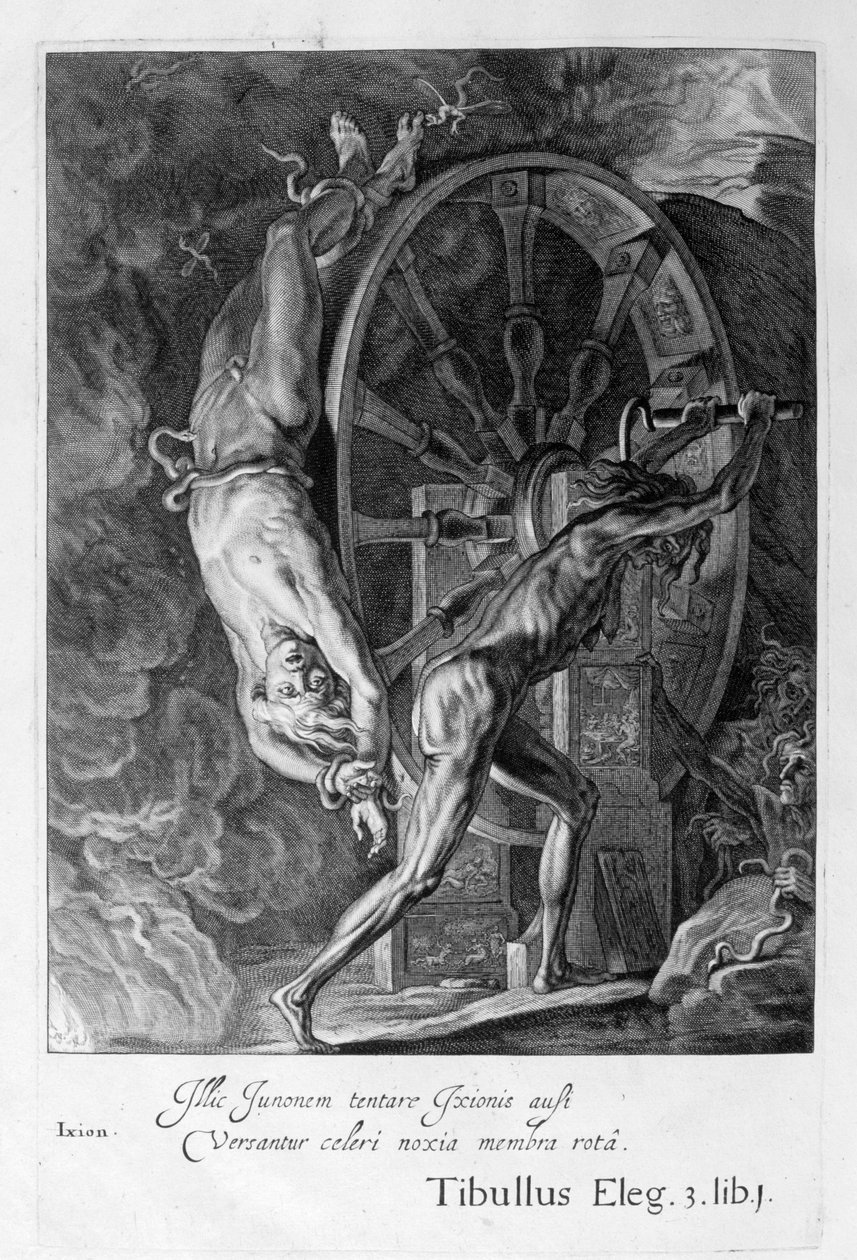 Ixion in Tartarus op het wiel door Michel de Marolles