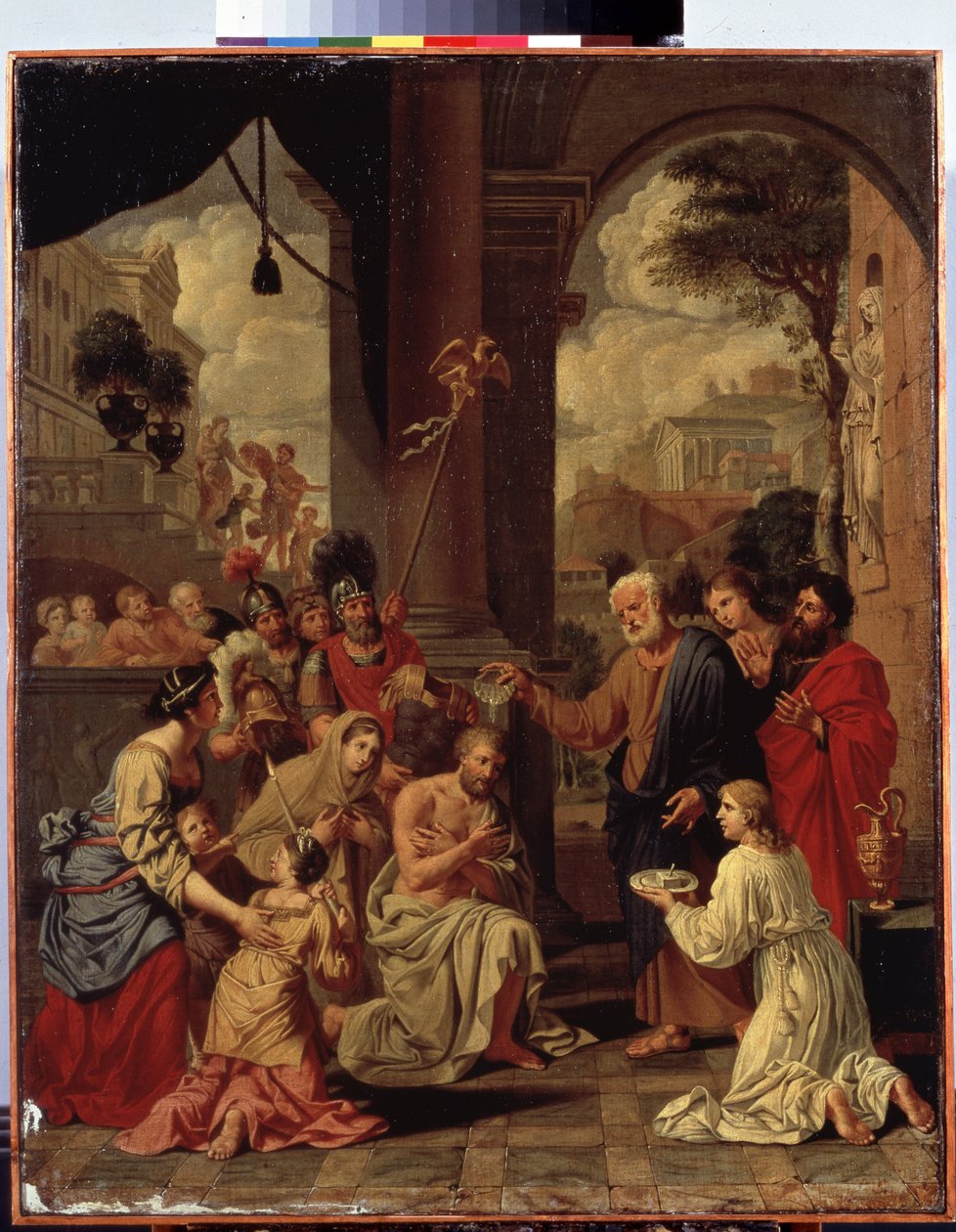 De doop van de centurio Cornelius door Michel des Gobelins Corneille