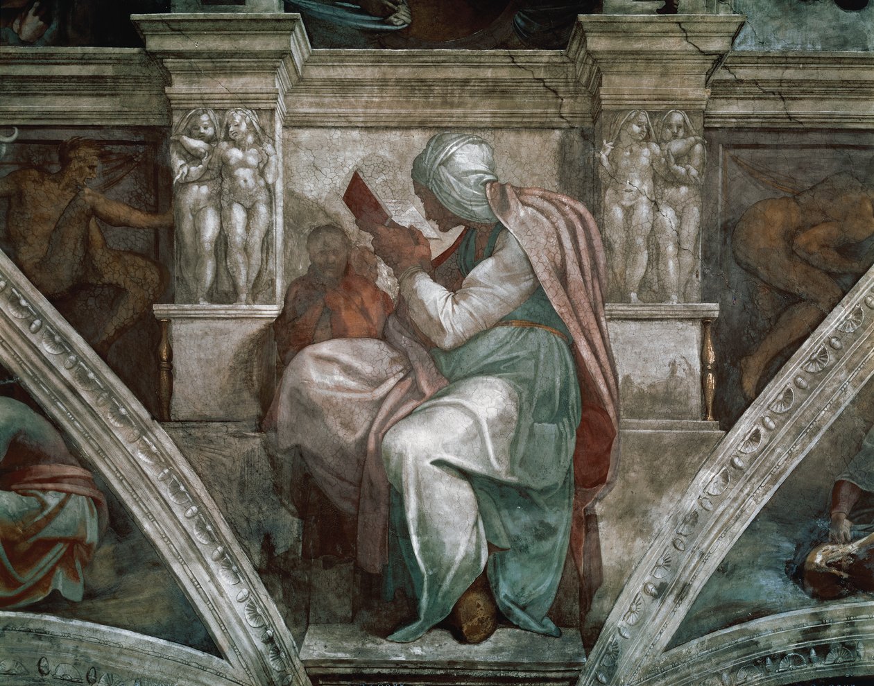 Perzische Sibylle, detail van het plafond van de Sixtijnse Kapel, 1508-12 door Michelangelo Buonarroti