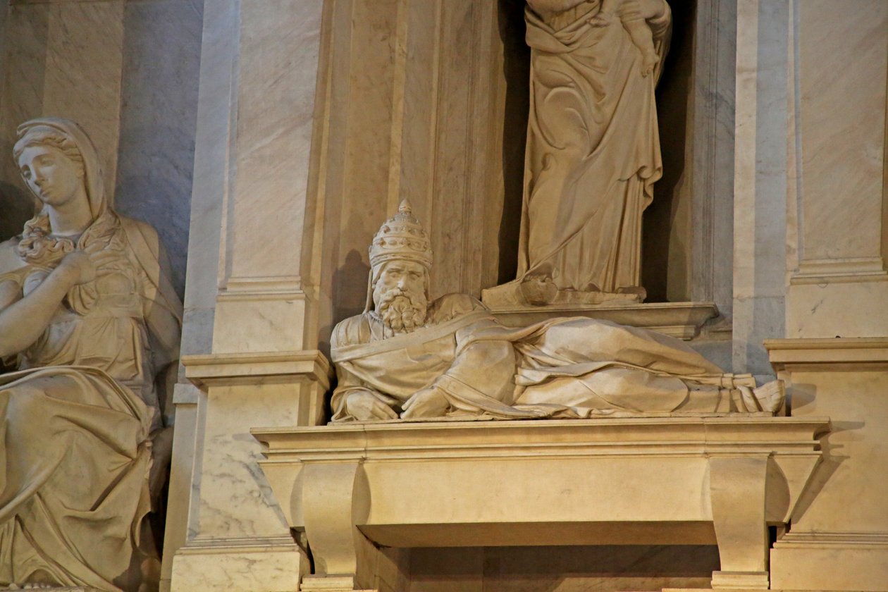 Portret van Julius II van het graf van Julius II, 1515 door Michelangelo Buonarroti