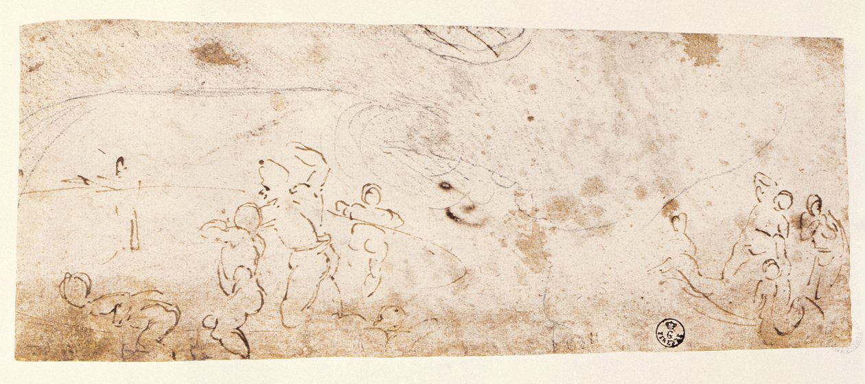 Sixtijnse Kapel Plafond (1508-12): schets van figuren voor 