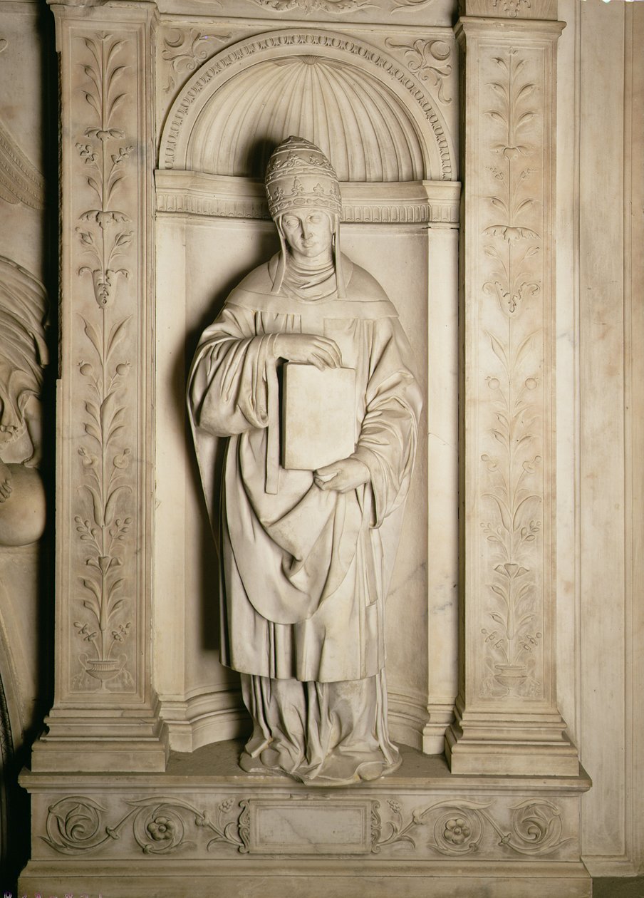 St. Gregorius (c.540-604) van het Piccolomini-altaar (marmer) door Michelangelo Buonarroti
