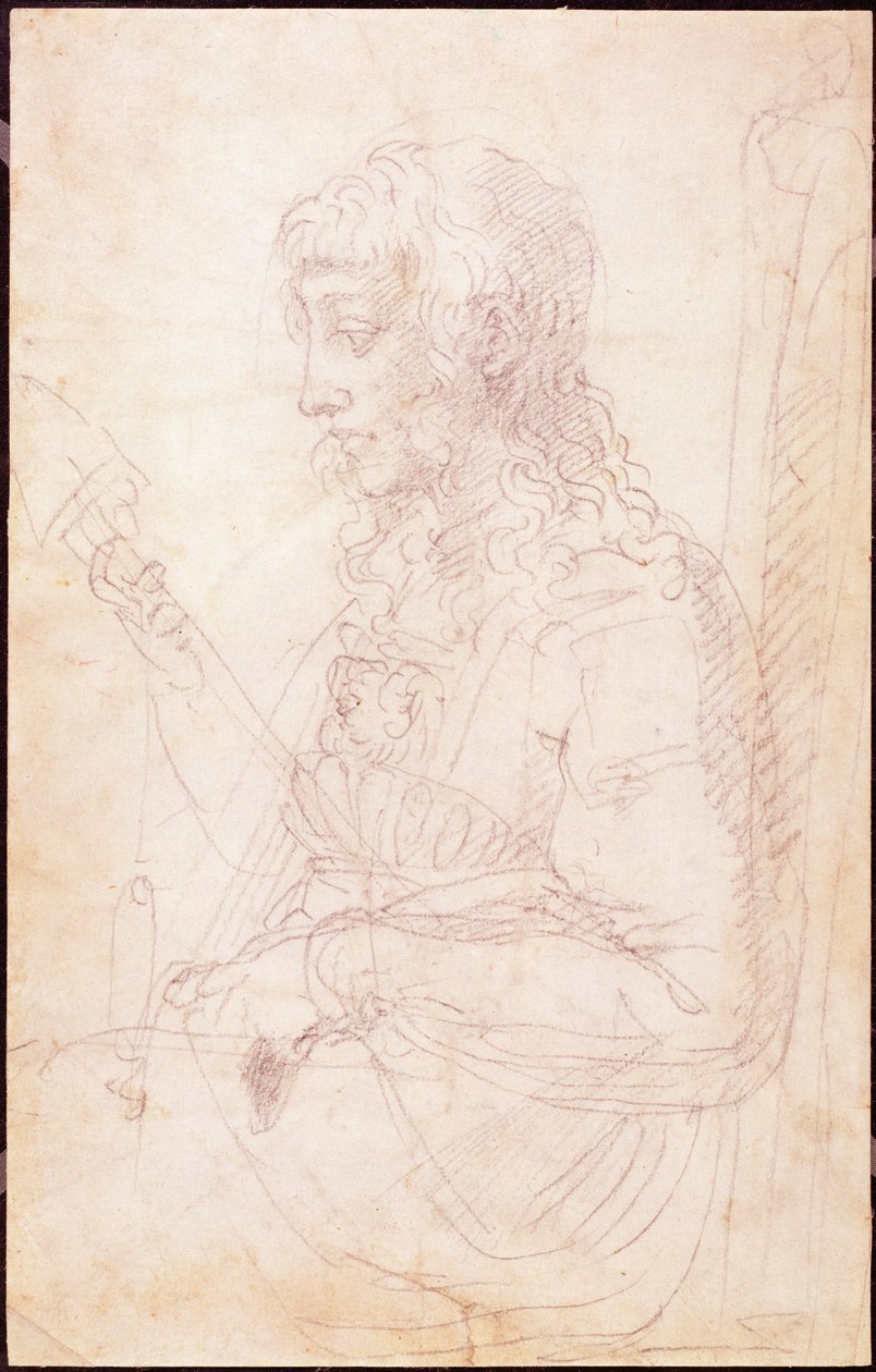 W.40 Schets van een vrouwelijke figuur door Michelangelo Buonarroti