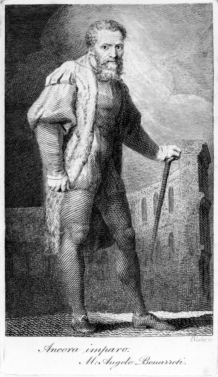 Ancora imparo, gegraveerd door William Blake, illustratie uit 
