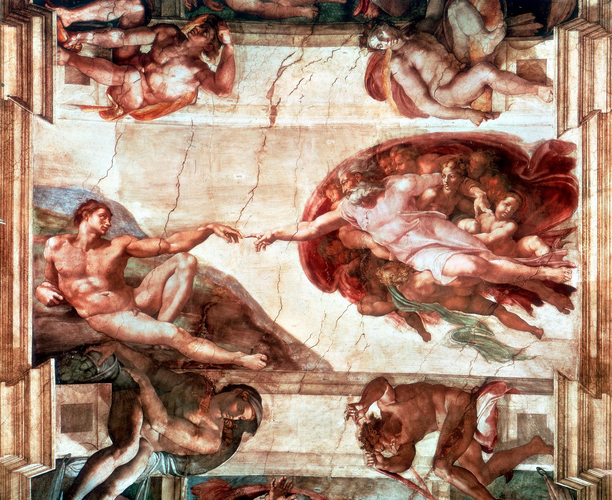 De schepping van Adam door Michelangelo Buonarroti