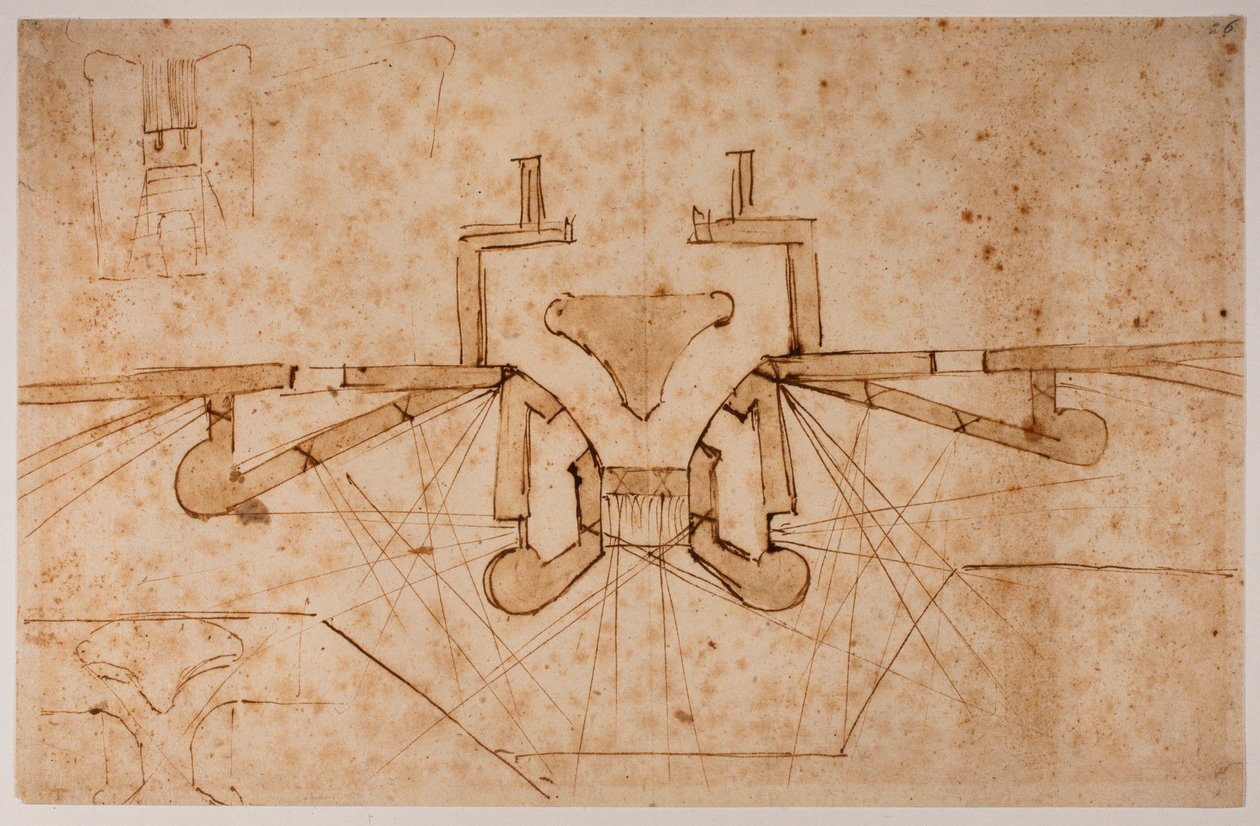 Vestingsontwerp voor een poort door Michelangelo Buonarroti
