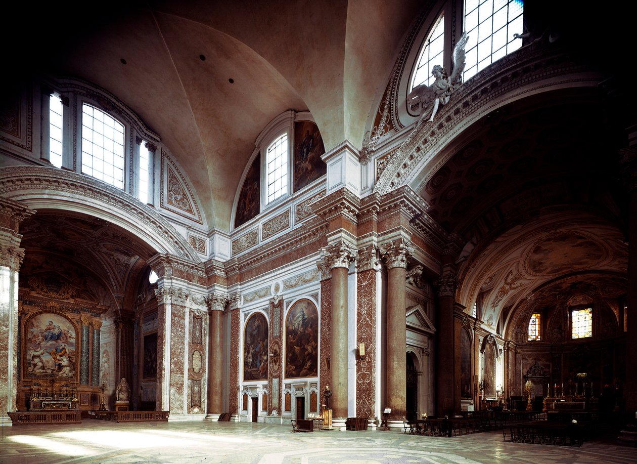 Interieur van de kerk van Santa Maria degli Angeli door Michelangelo Buonarroti, bekend als Michelangelo door Michelangelo Buonarroti