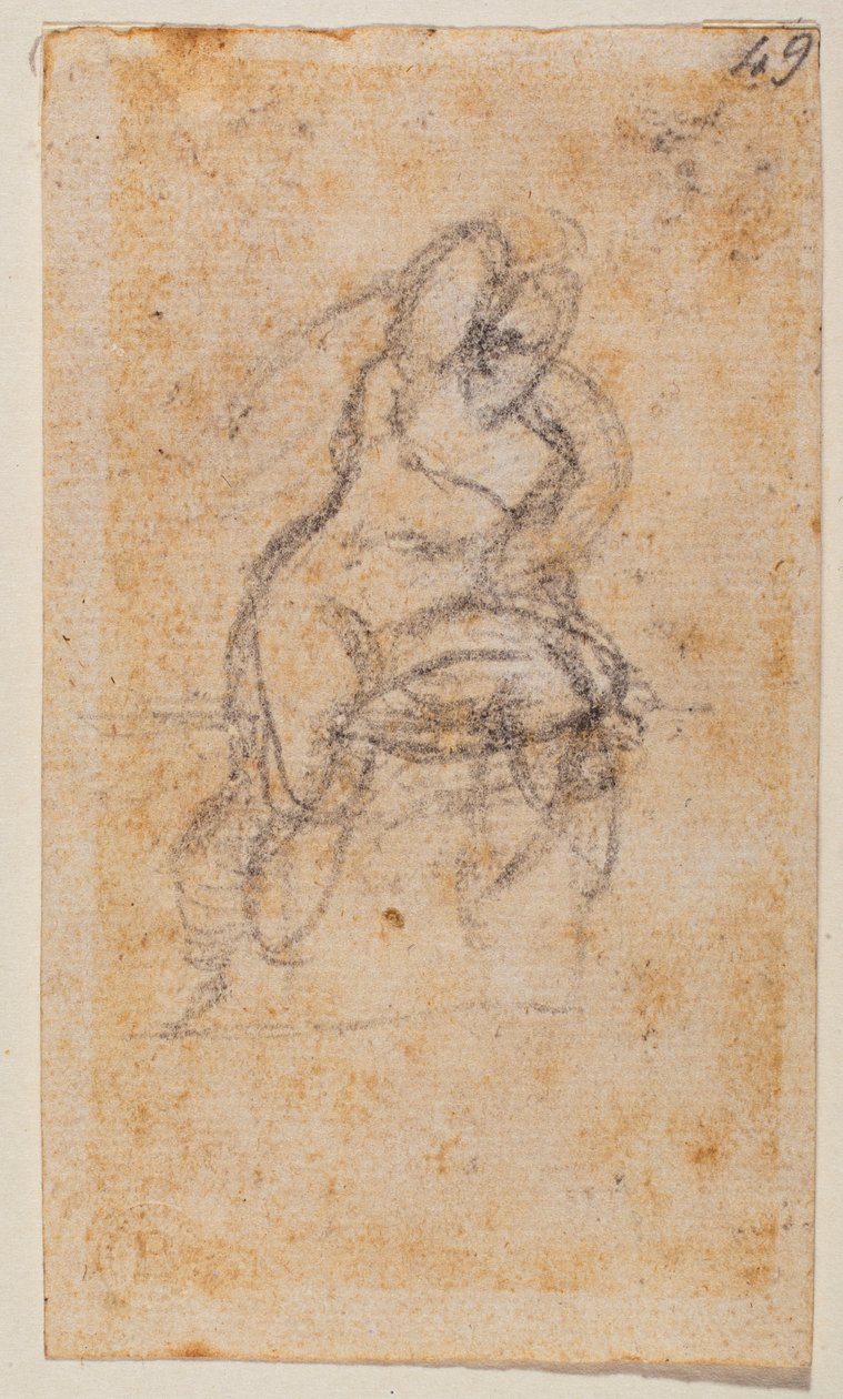 Naaktstudie voor de Sixtijnse Kapel door Michelangelo Buonarroti
