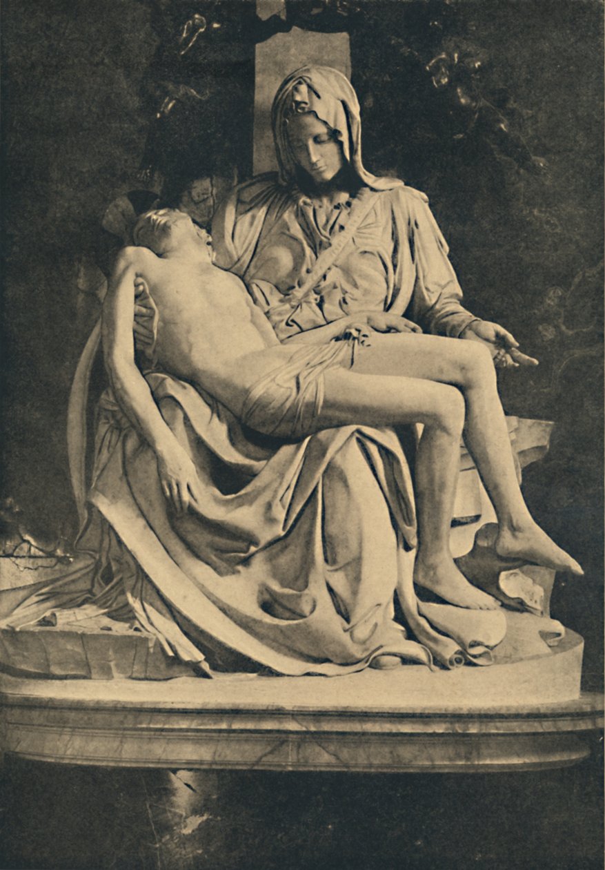 Rome - Basiliek van Sint-Pieter. Pieta door Michelangelo, 1910 door Michelangelo Buonarroti