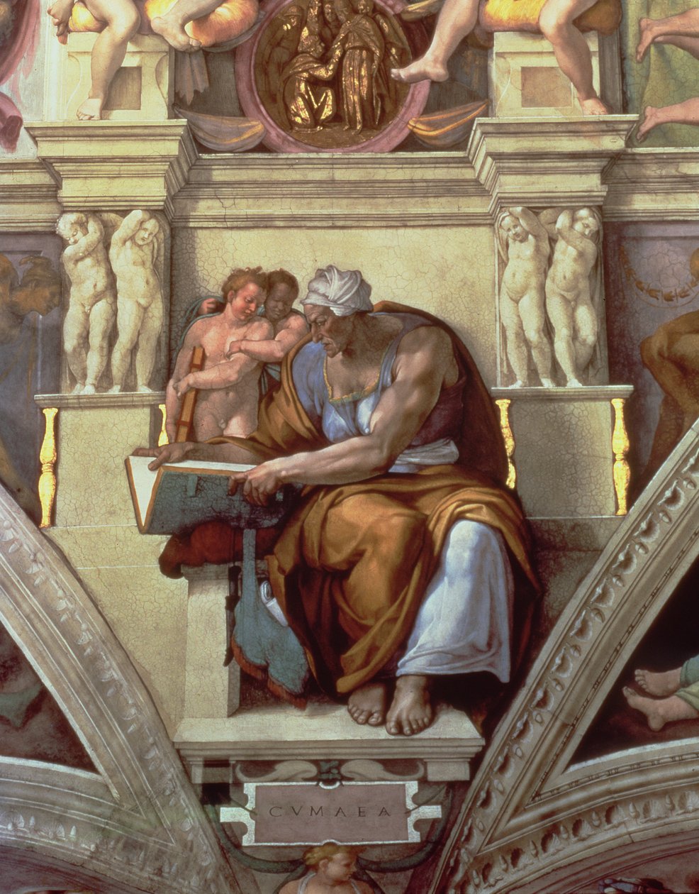 Sixtijnse Kapel Plafond: Cumaeense Sibylle door Michelangelo Buonarroti