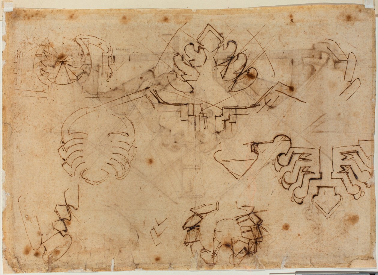 Studies voor fortificaties door Michelangelo Buonarroti