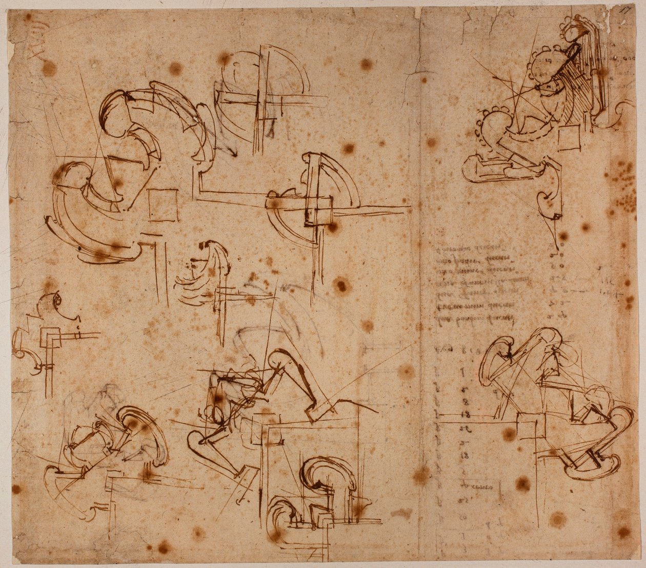 Studies van vestingwerken voor een poort door Michelangelo Buonarroti